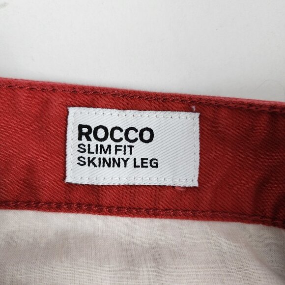 Express Jeans Mens 34x33 Red Rocco Slim Fit Straight Leg Denim - Picture 6 of 10